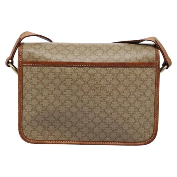 CELINE Macadam Canvas Shoulder Bag Beige Gold Auth - Picture 13 of 16